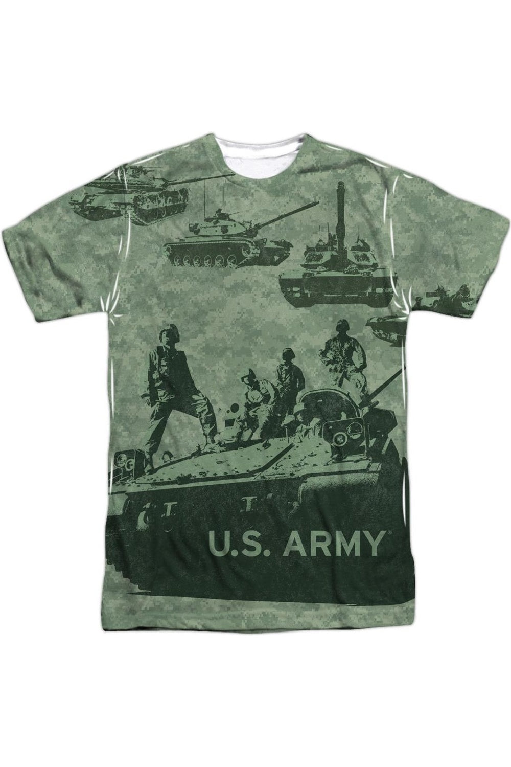 

US ARMY майка Up с коротким рукавом для взрослых Poly Crew Gildan, белый