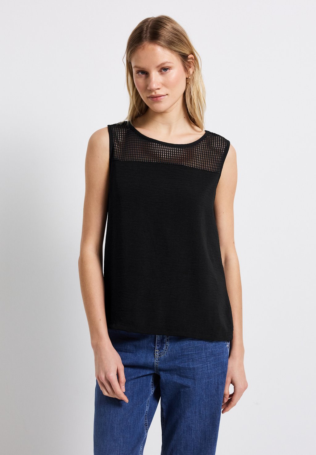 

Топ TOP MIT MESHEINSATZ Street One, черный