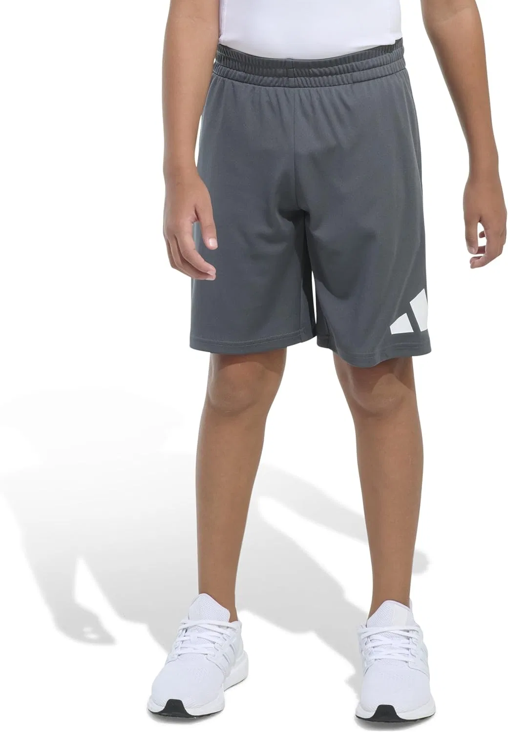 Детские спортивные шорты Adidas Essentials с большим логотипом, Grey Six — фото 2