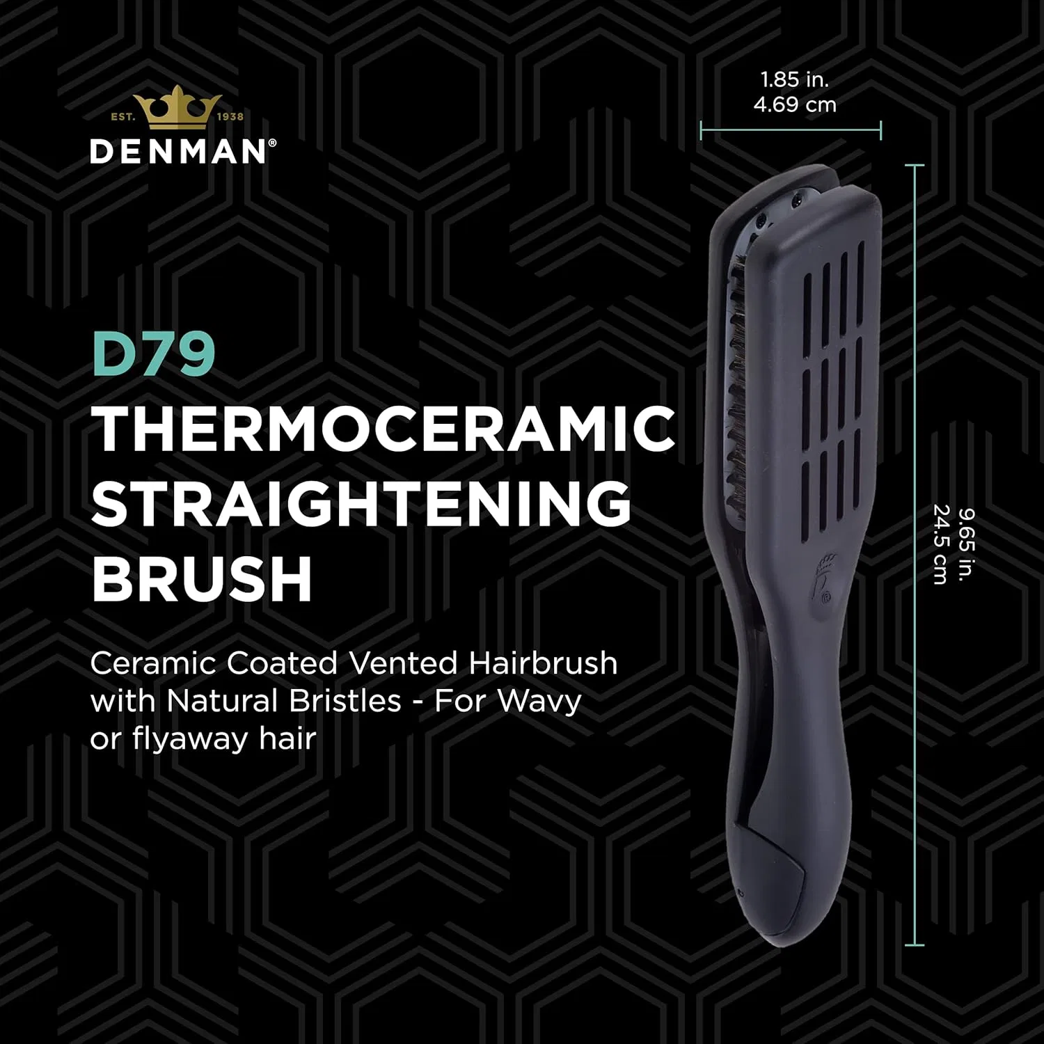 Керамическая щетка для волос «D79 Double Hairbrush Pure Bristle Ceramic» от Denman Denman — фото 2