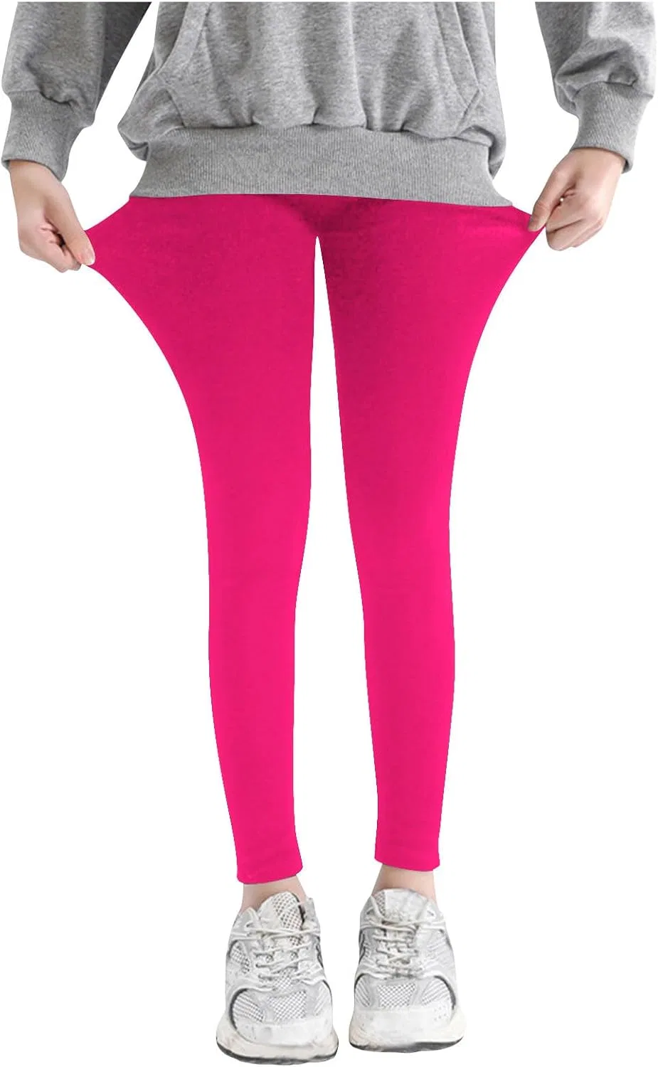 Леггинсы для девочек, спортивные, OSFVNOXV, A01#hot Pink