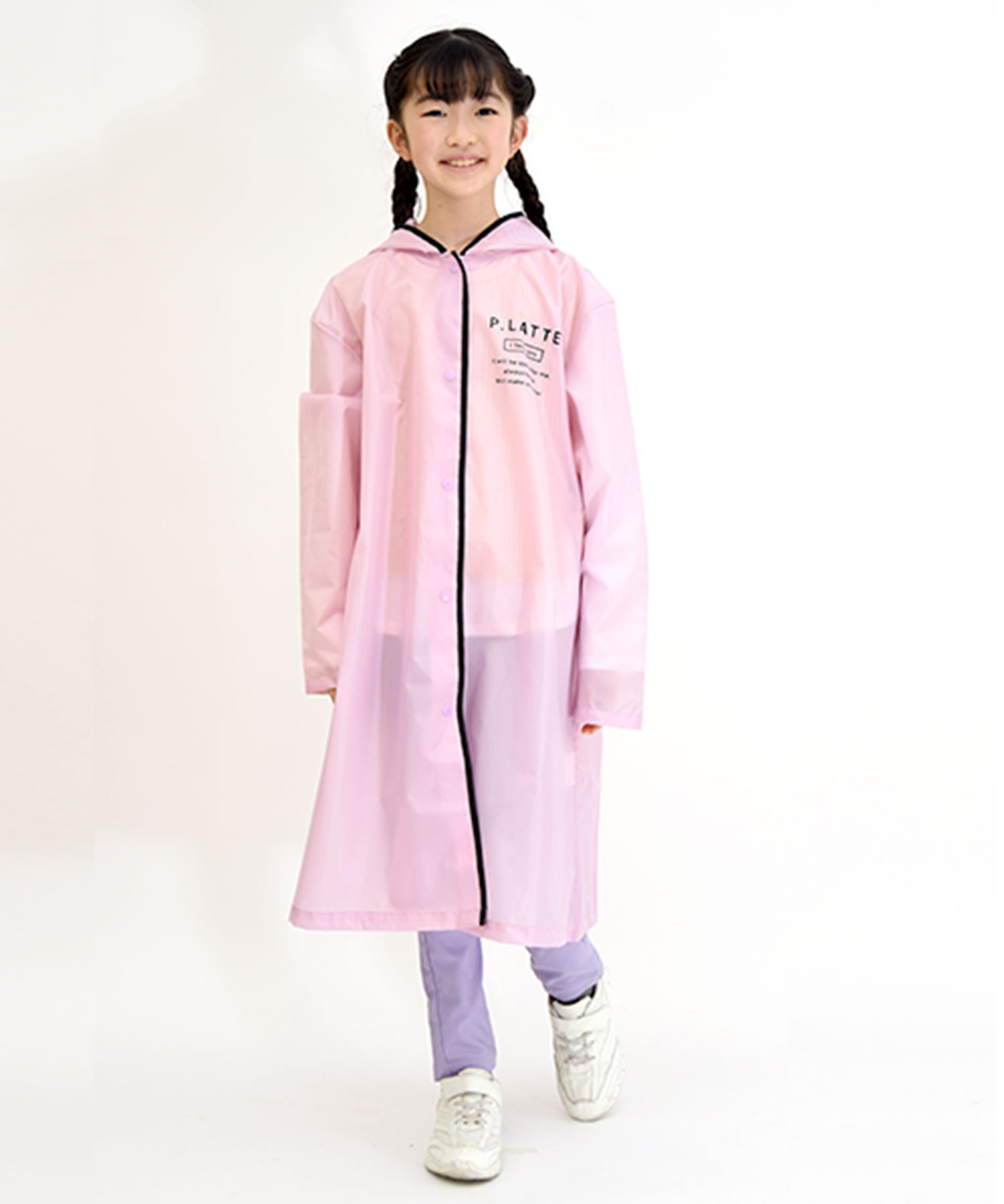 Розовый дождевик «Розовый латте» Pink-Latte, Cat ears blue — фото 3