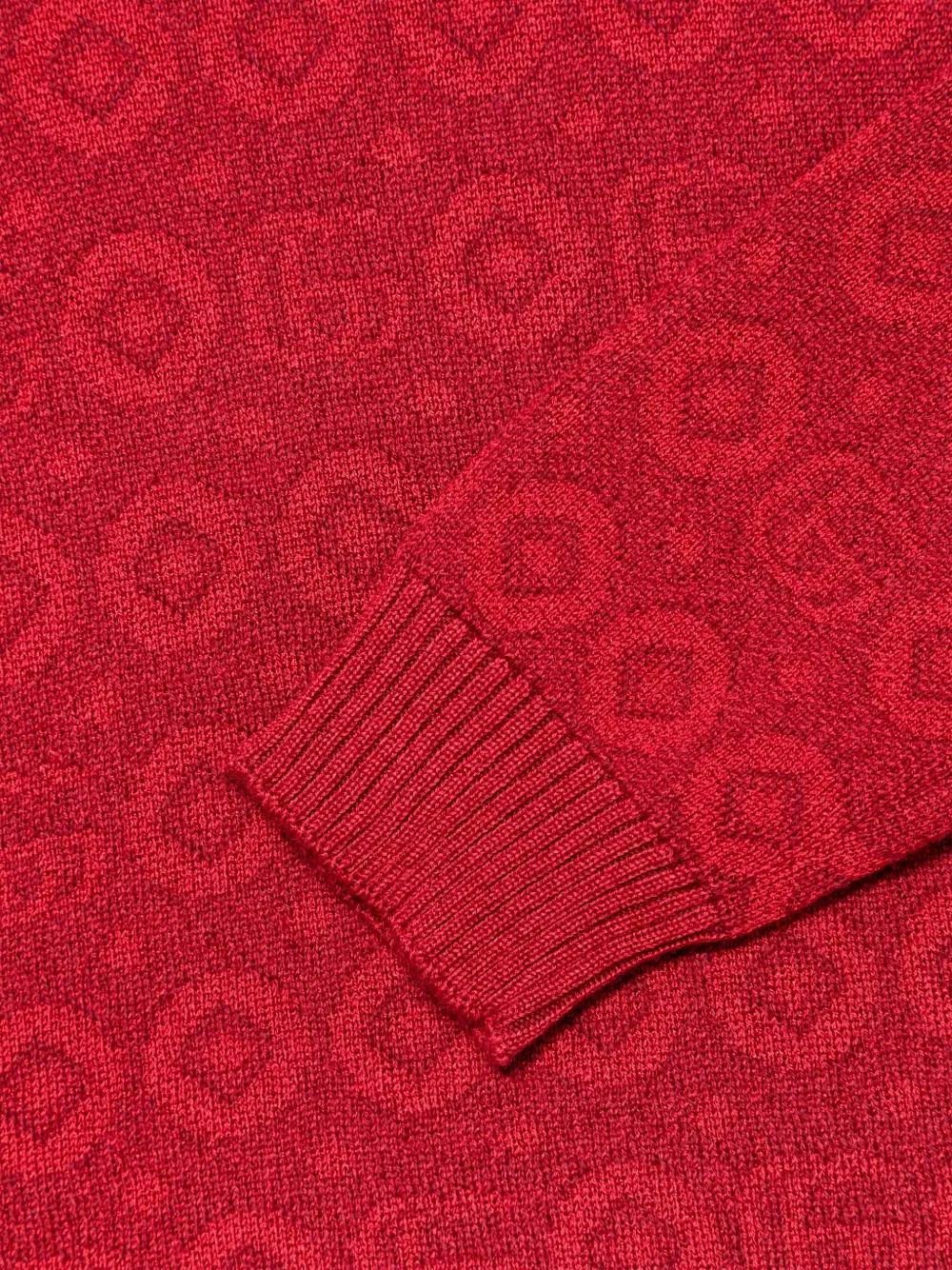 Свитер с двойной интарсией g Gucci Kids, красный — фото 3