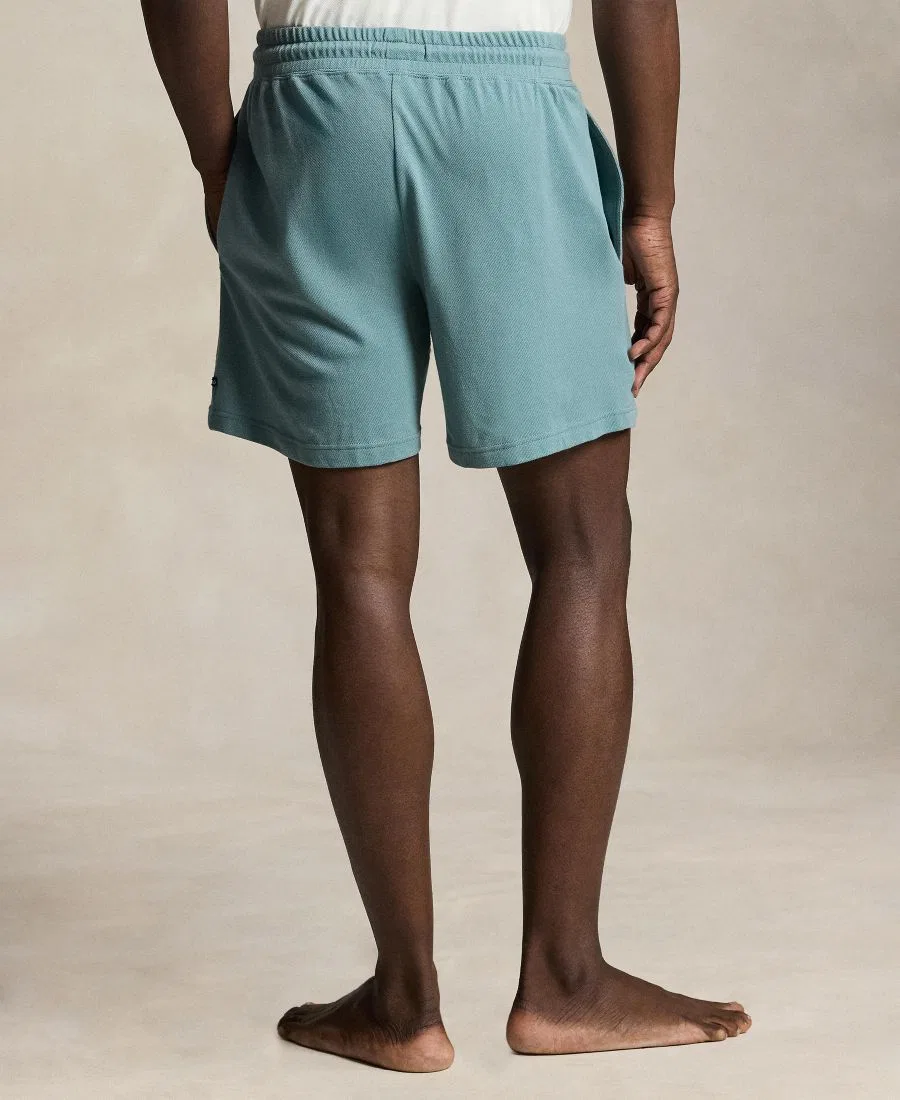 Мужские легкие сетчатые пижамные шорты Polo Ralph Lauren, Sage/ Cruise Navy Polo Player — фото 3