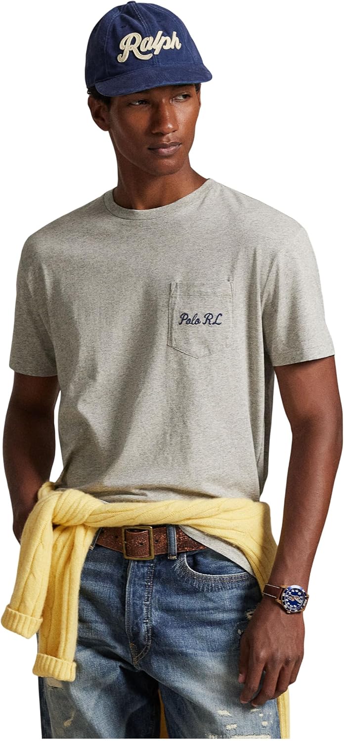 

Мужская футболка Polo Bear Classic Fit POLO RALPH LAUREN с принтом джерси, Loft Heather/Heritage Bear