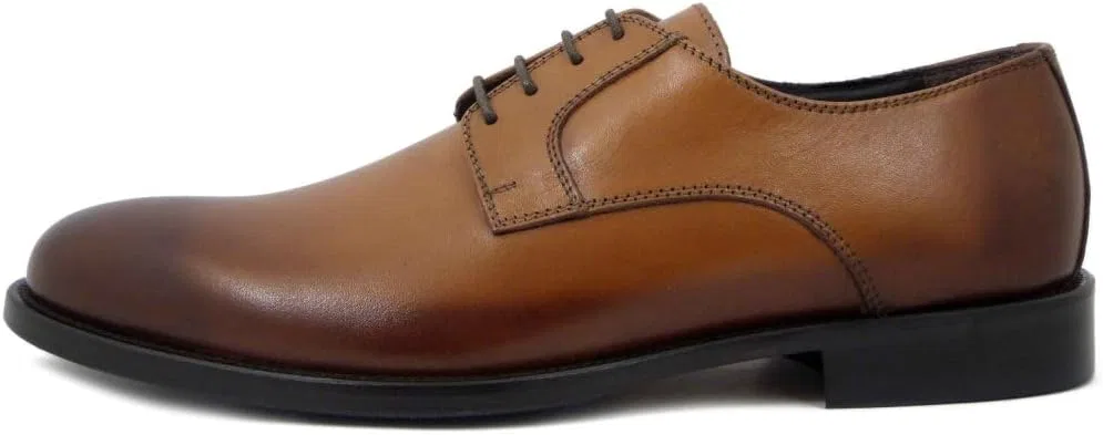 Туфли Derby Herrenschuhe aus braunem Leder, hergestellt in Italien - 2051 OSVALDO PERICOLI, Brown — фото 2