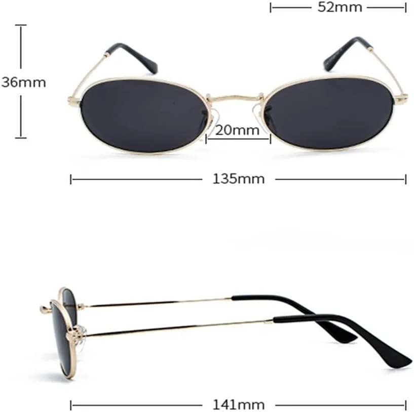 

Овальные мужские солнцезащитные очки в маленькой металлической оправе, черные, красные, розовые, в стиле ретро, ​​женские солнцезащитные очки JWMSXYQR, Full Black