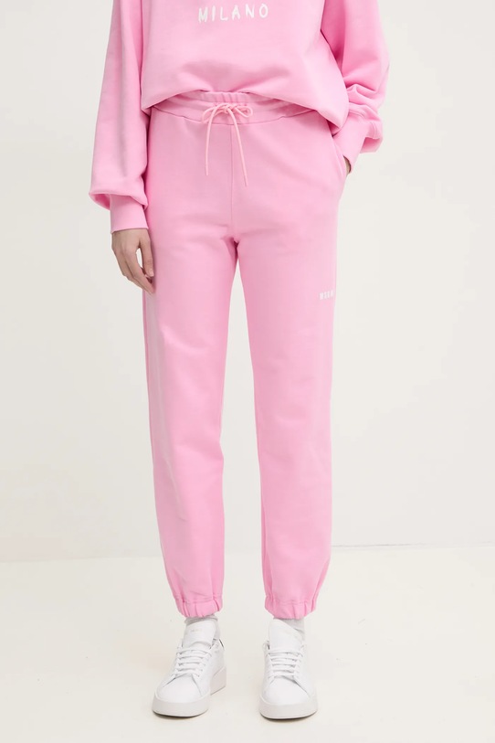 

Хлопковые спортивные брюки Msgm, розовый