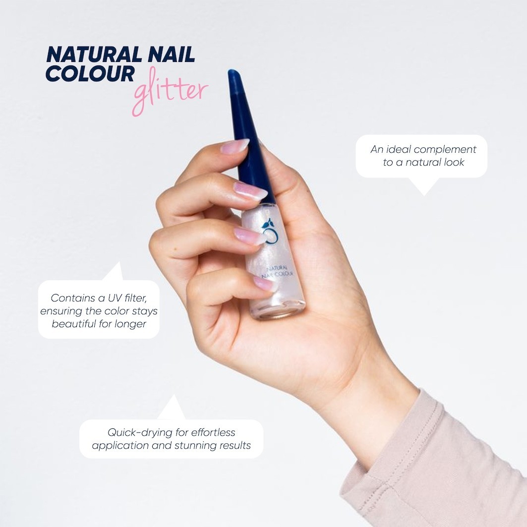 Лак для ногтей handpflege natural nail colour glitter Herome Cosmetics, glitter, объем 8 мл — фото 3