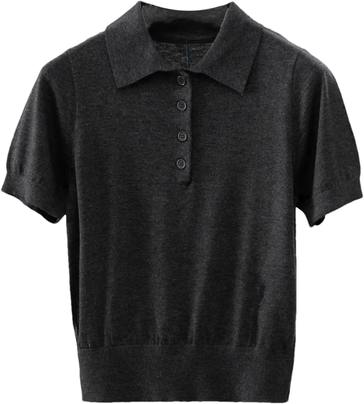 

Тонкая однотонная футболка поло с коротким рукавом и вышивкой