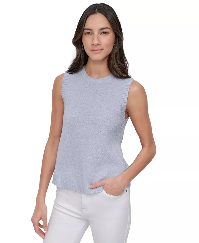 

Женский хлопковый безрукавный свитер Bouclé DKNY Jeans, синий