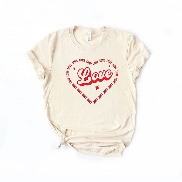 

Футболка с принтом в виде контура сердца Simply Sage Market, Cream, Зеленый, Футболка с принтом в виде контура сердца Simply Sage Market, Cream