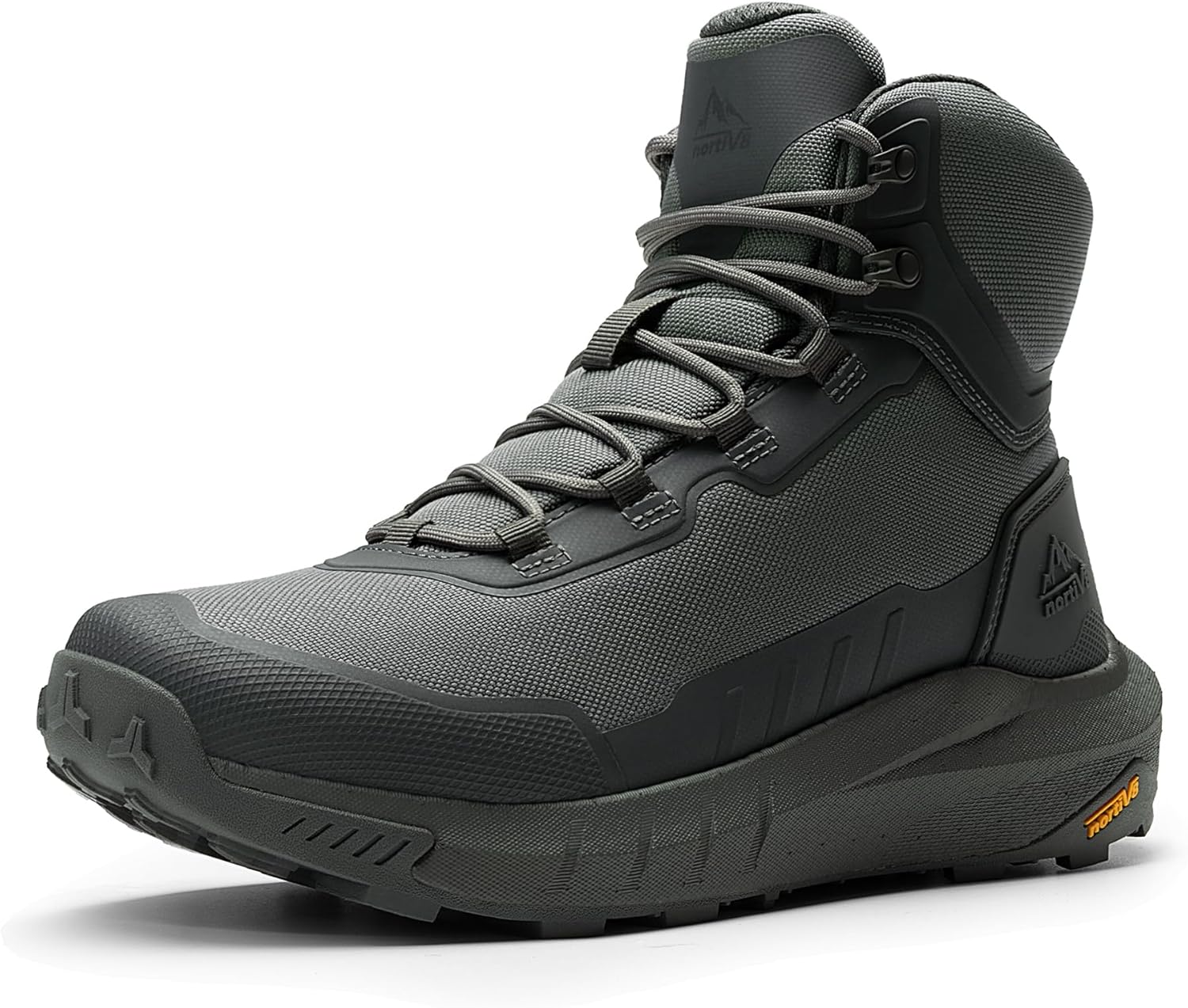 

Мужские тактические походные ботинки NORTIV 8 с легкой амортизирующей подошвой, подходящие для работы в течение всего дня, с боковой молнией, серый