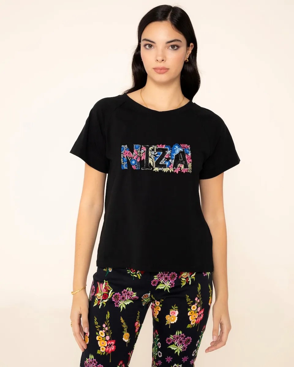 

Женская футболка с именной вышивкой Niza, черный