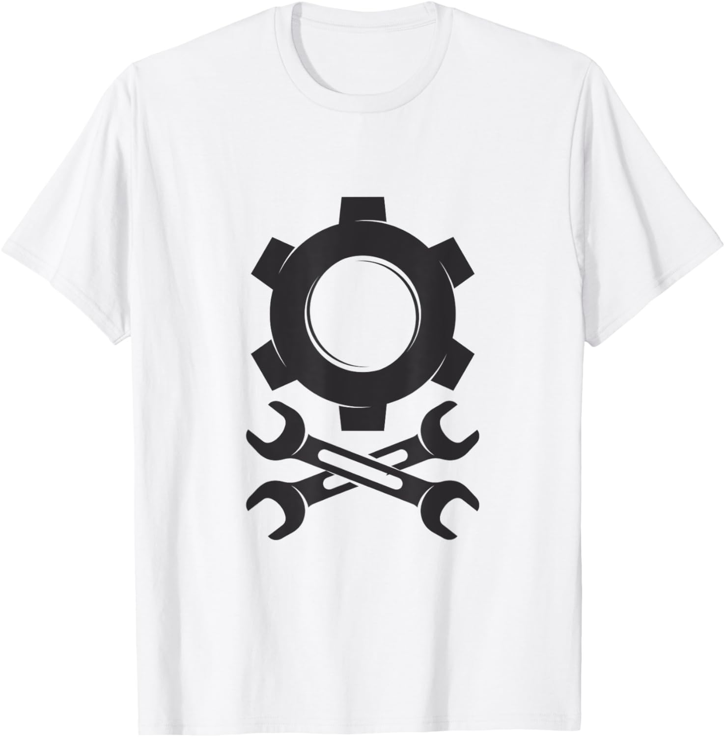 

Футболка с силуэтами шестеренок и гаечного ключа Varietees, белый