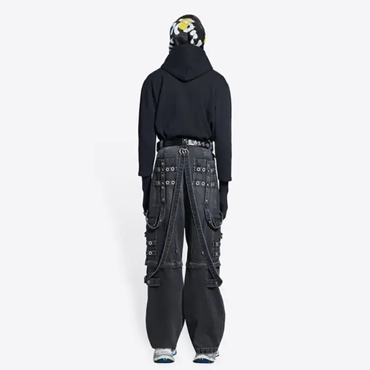 Джинсы мужские Balenciaga с ремешками, черный — фото 4