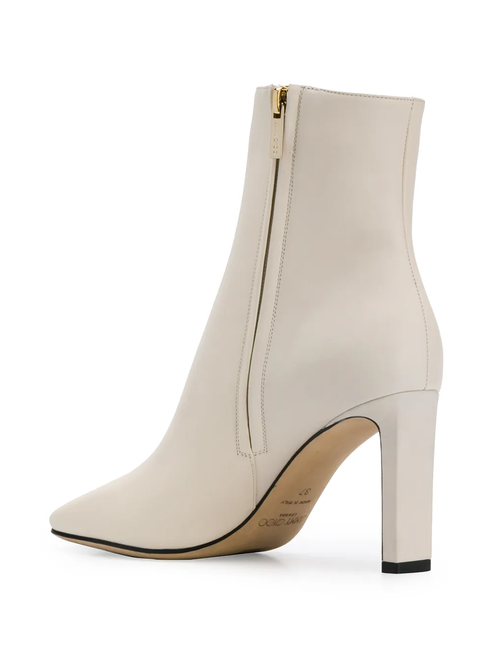 Ботильоны с металлическим логотипом JIMMY CHOO, белый — фото 3