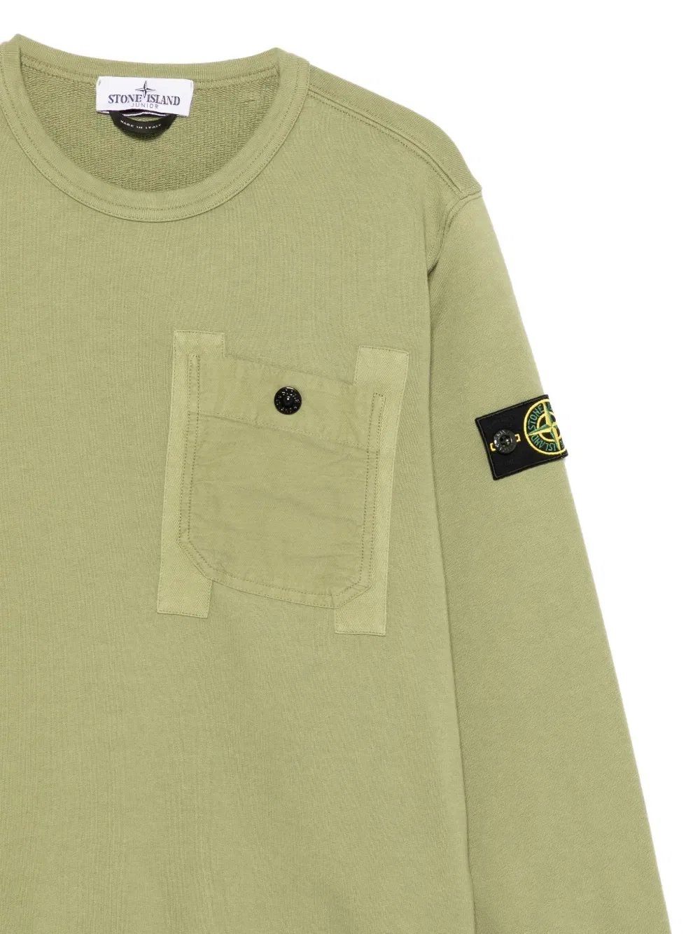 Толстовка с нашивкой на кармане Stone Island Junior, зеленый — фото 3