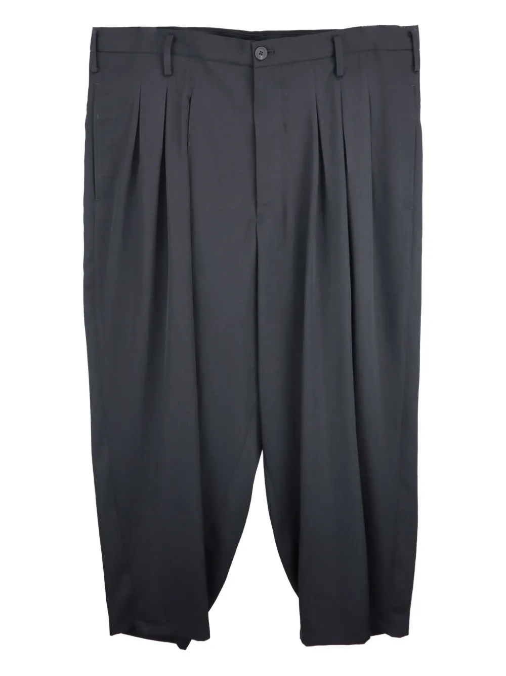 

Брюки из плиссированной шерсти Yohji Yamamoto, серый