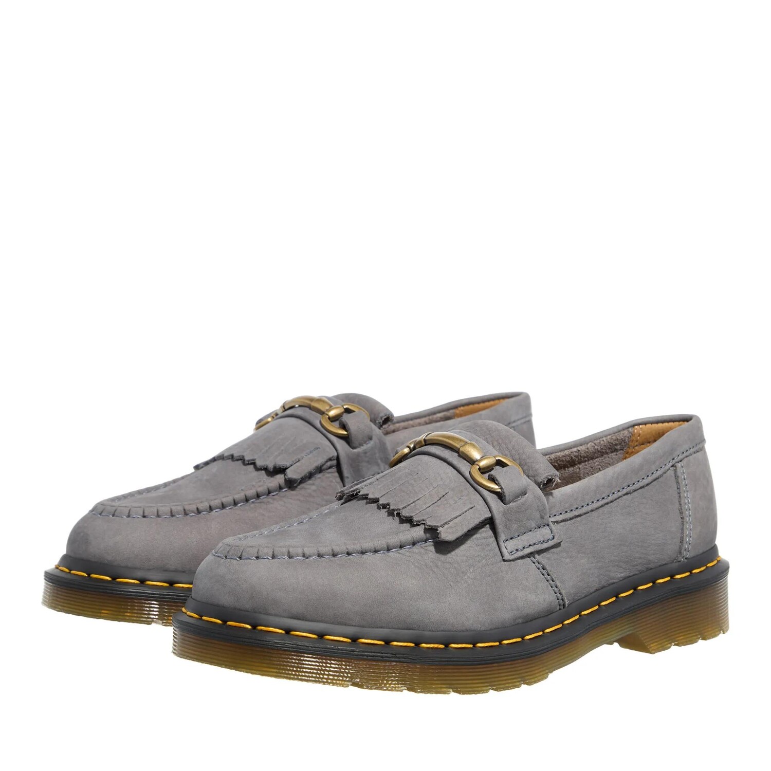 

Лоферы snaffle из стираного денима Dr. Martens, серый