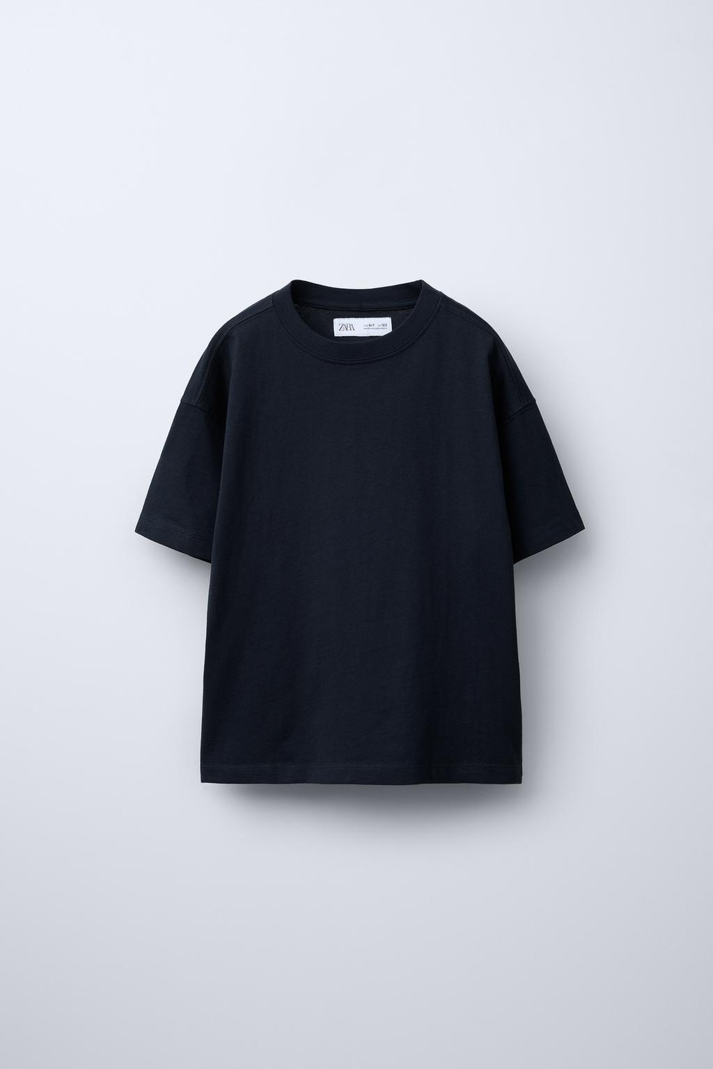 

Общая тяжелая футболка ZARA, темно-синий