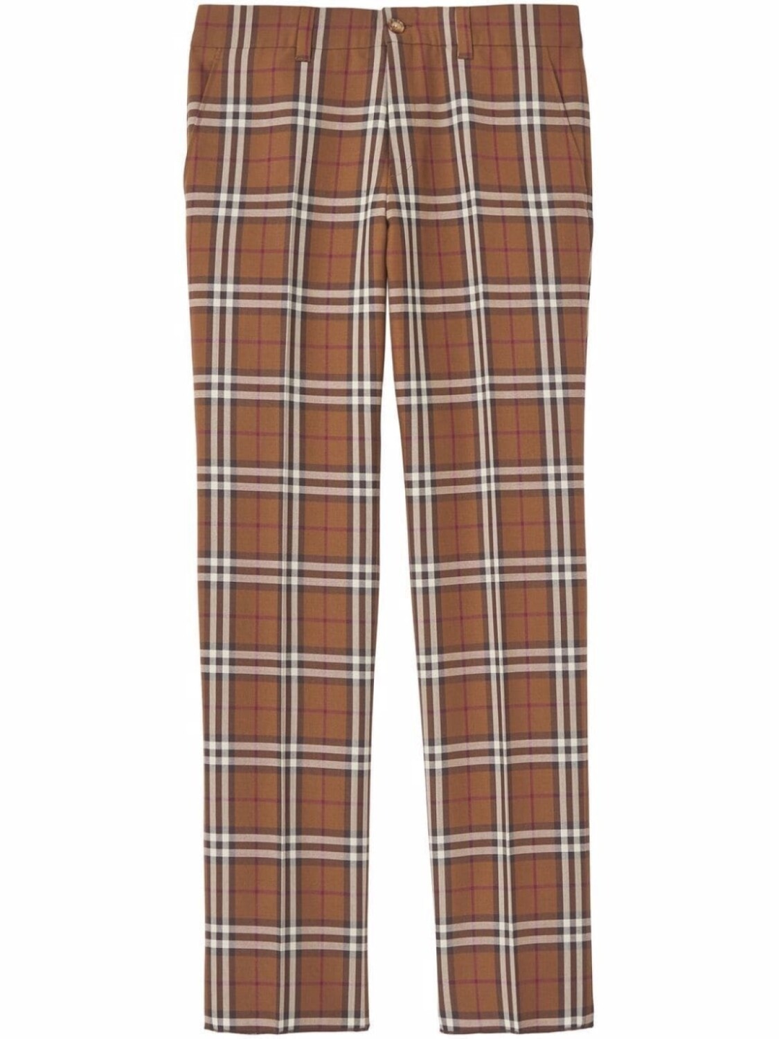 

Burberry клетчатые брюки строгого кроя, коричневый