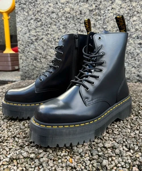 Ботинки Dr.Martens JADON 8-отверстия на толстой подошве, чёрные — фото 3