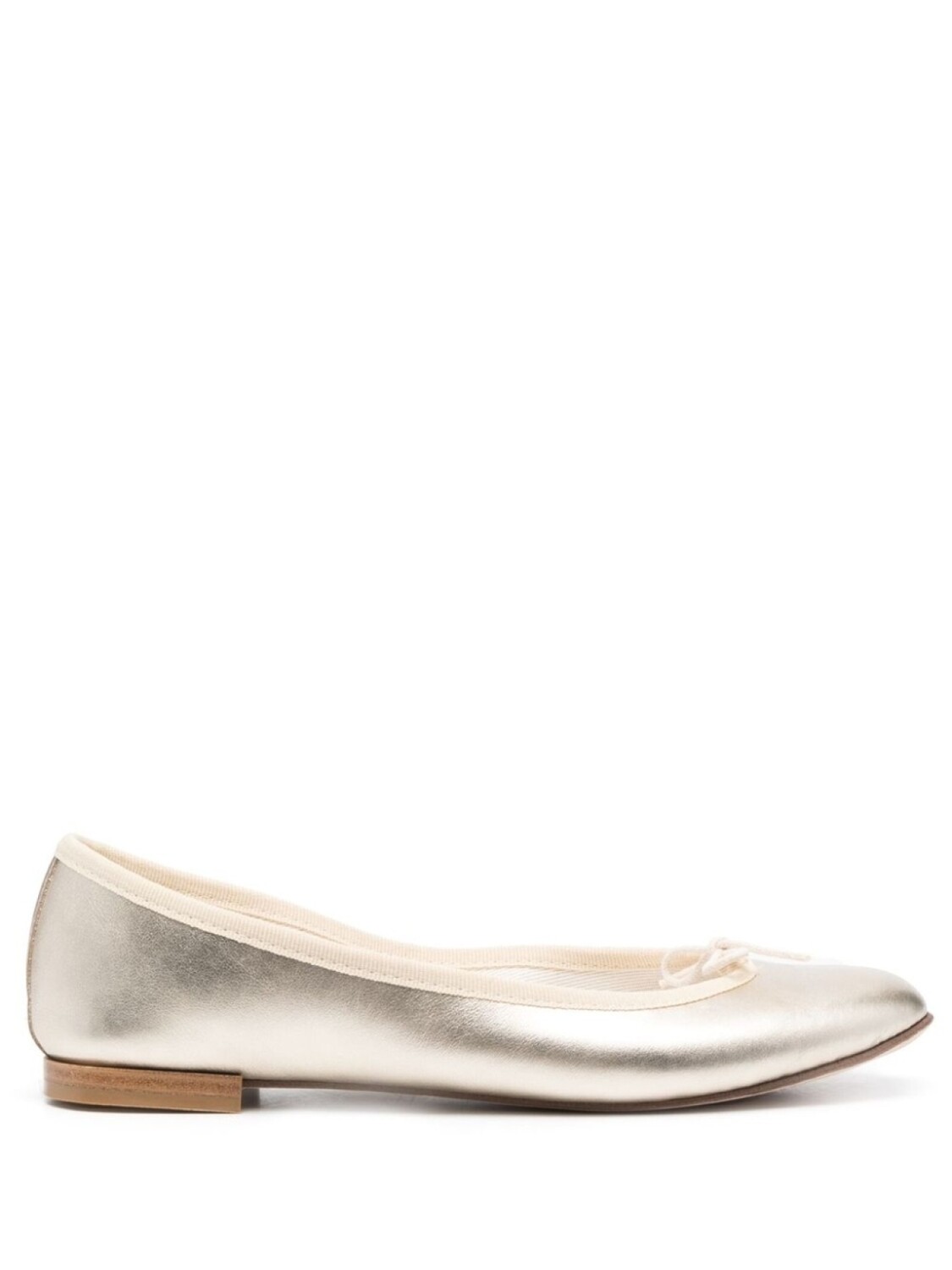 

Балетки с эффектом металлик и бантом Repetto, золотой