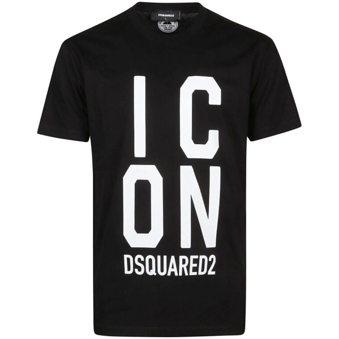 

Черная футболка классного кроя с логотипом Bold Icon Dsquared2, черный