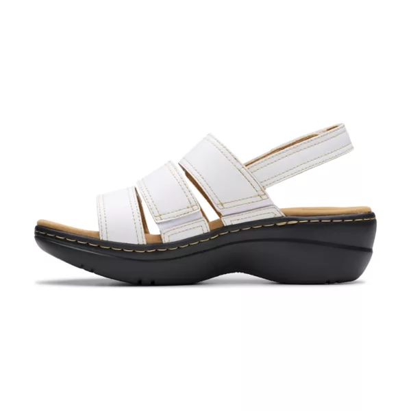 Женские босоножки на танкетке Merliah2 Clarks, цвет white leather — фото 3