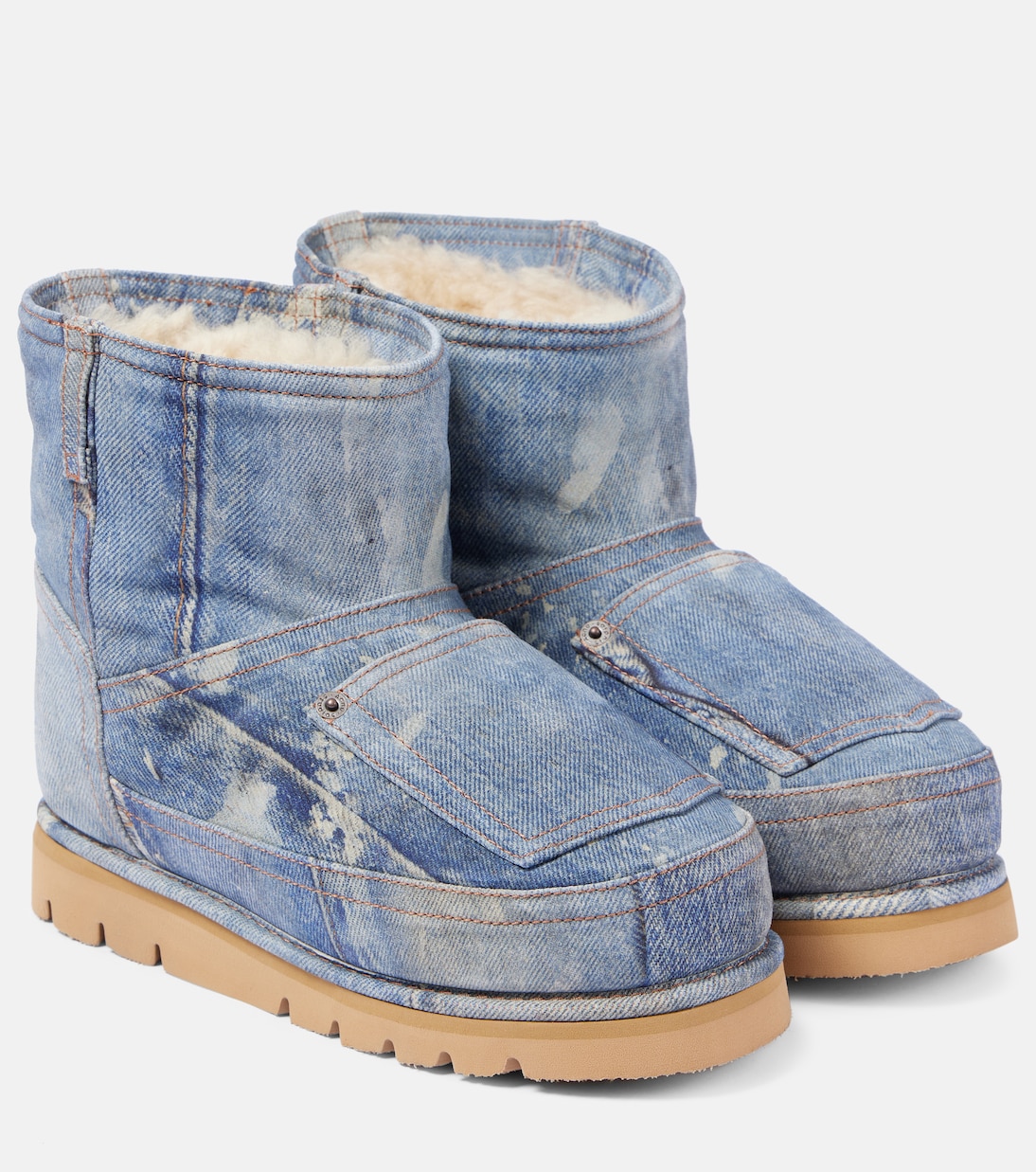 Ботинки Batter с подкладкой из овчины Acne Studios, Multi Blue