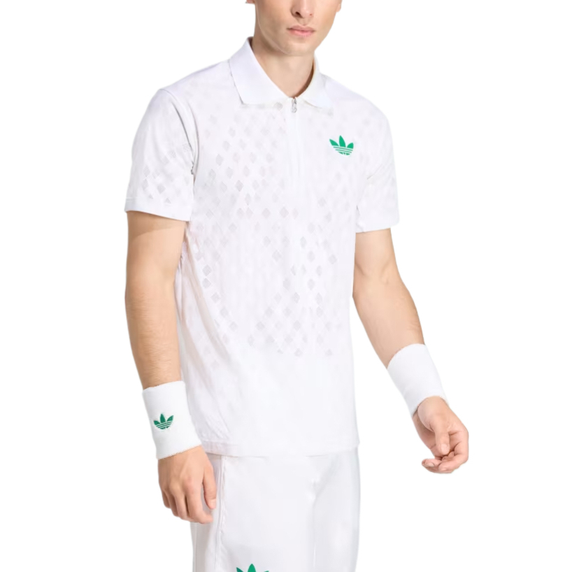 Футболка-поло Adidas с застежкой-молнией Adidas Originals, белый
