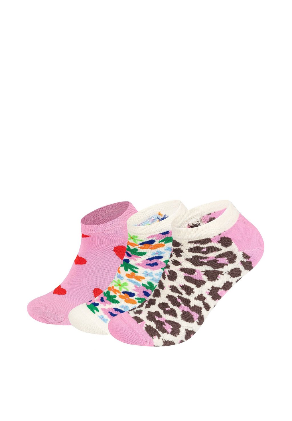 

Носки 3-PACK LOW LEO-FLOWER-HEARTS Happy Socks, белый