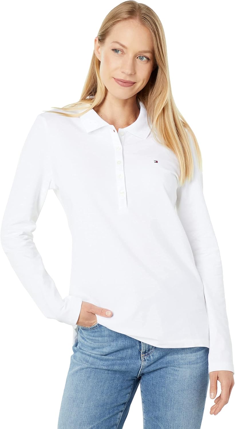 

Женская рубашка-поло с длинным рукавом Tommy Hilfiger, White