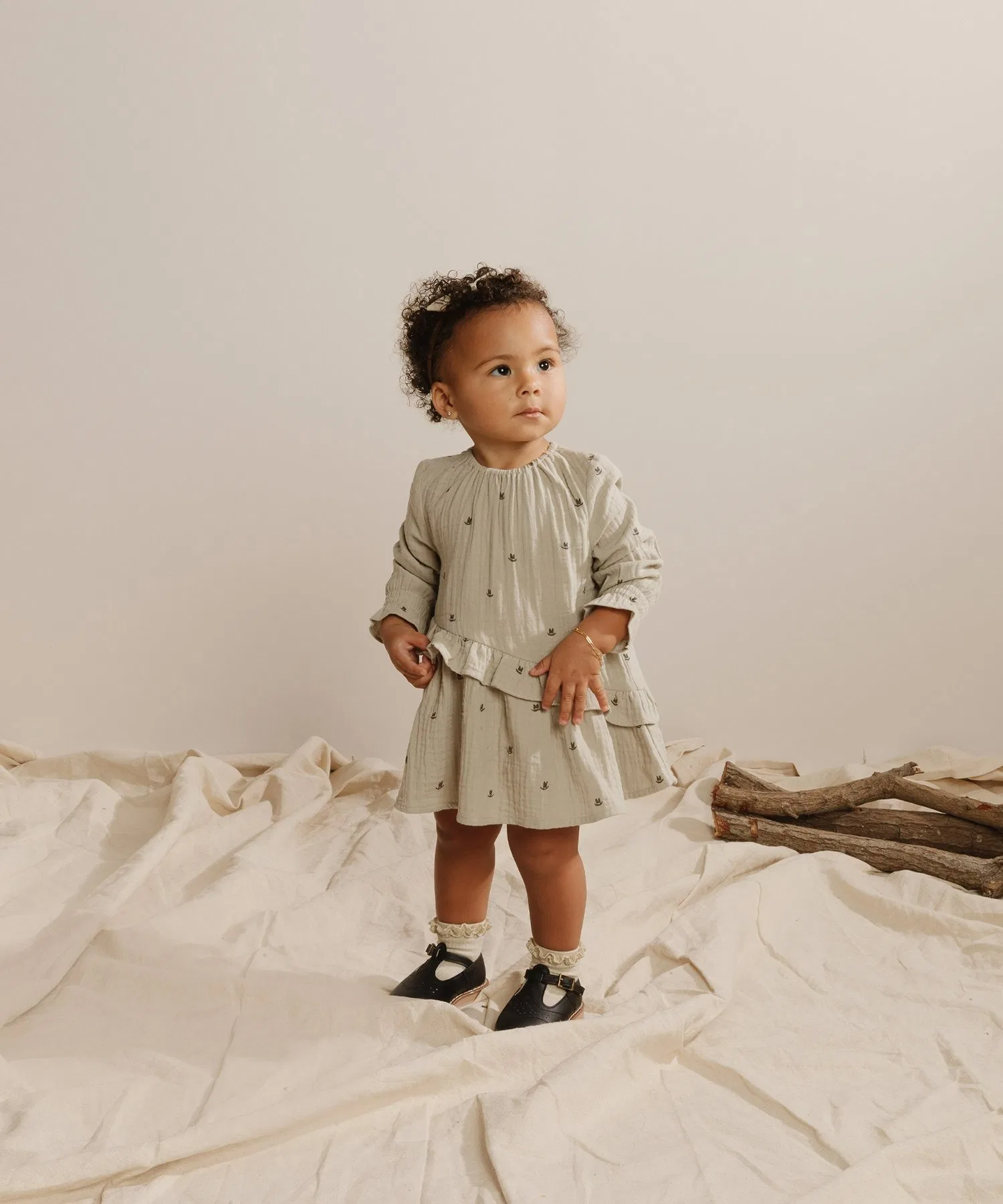 Детское платье Rylee + Cru HAZEL DRESS зелёное