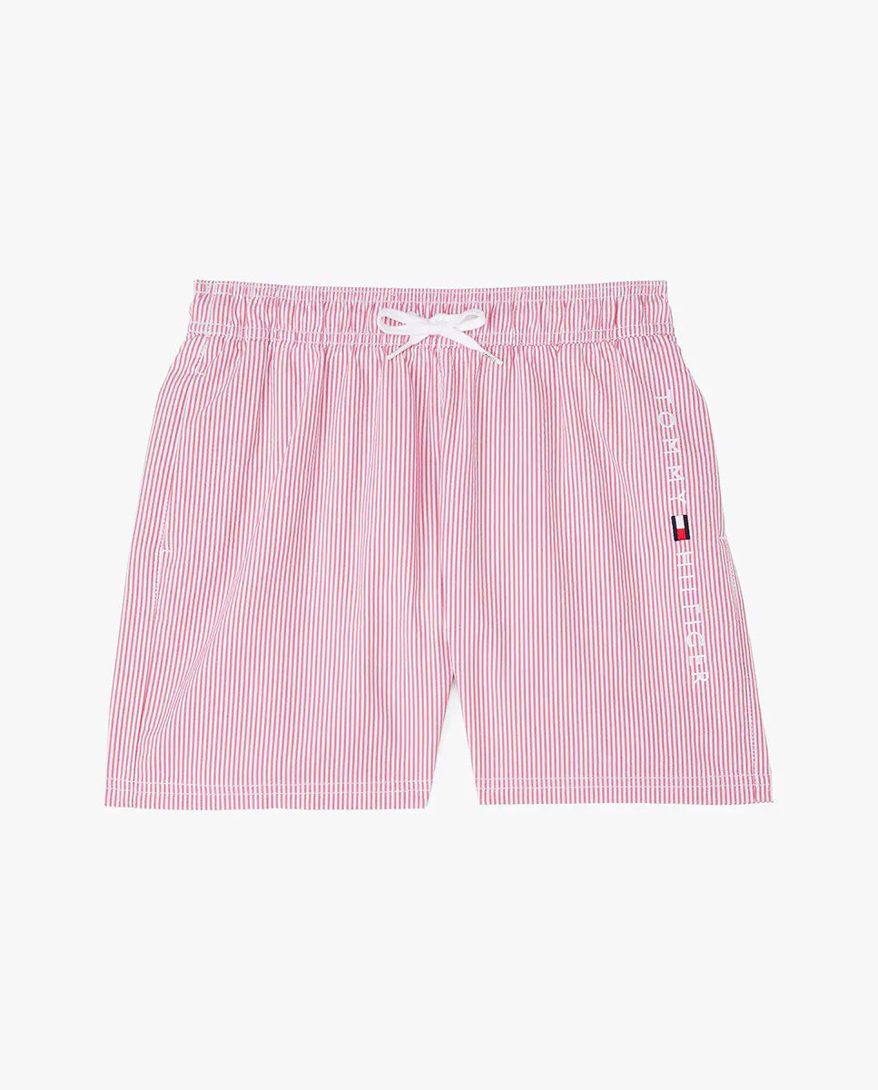 

Купальник для мальчика в полоску и с логотипом сбоку Tommy Hilfiger, красный
