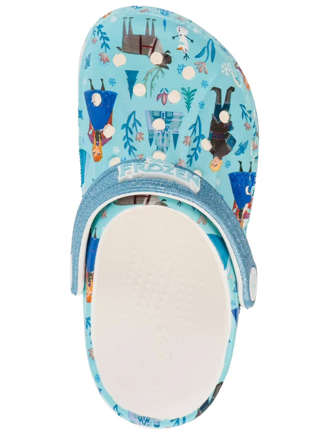Детские сандалии Crocs Frozen Baya Clog Kids синего цвета — фото 4