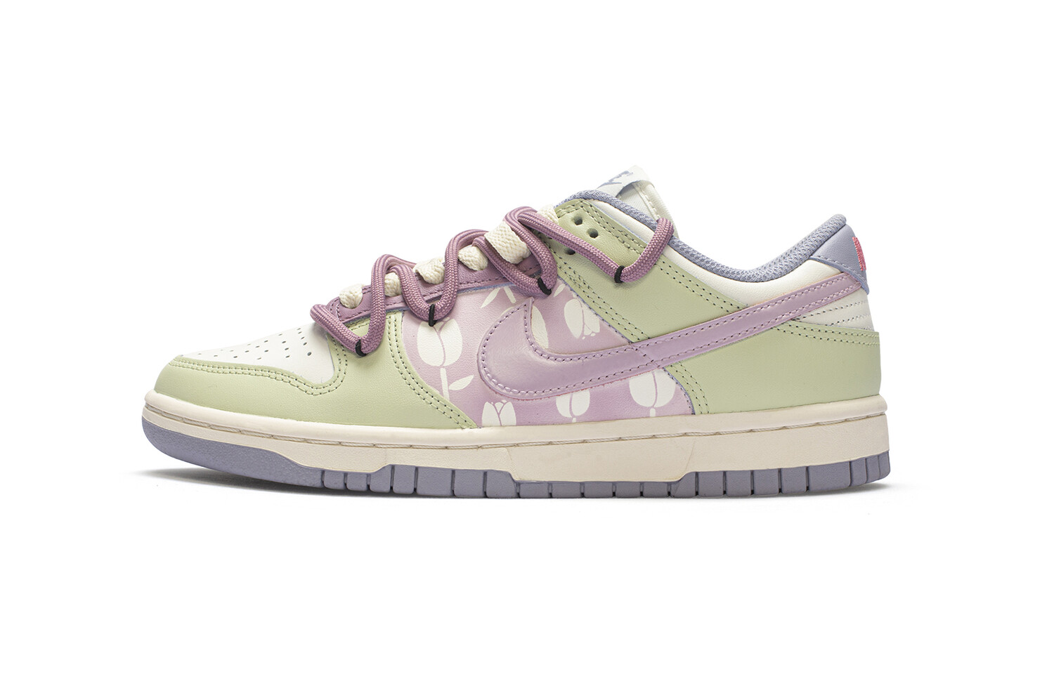 

Кроссовки Nike Dunk Skateboarding Shoes Women's Low-top Green, White, Purple, светло-зеленый