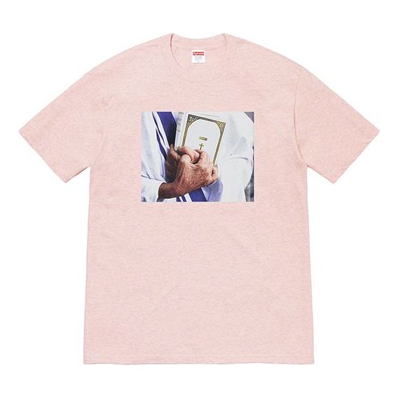

Футболка fw19 week 7 bible tee printing short sleeve pink Supreme, розовый