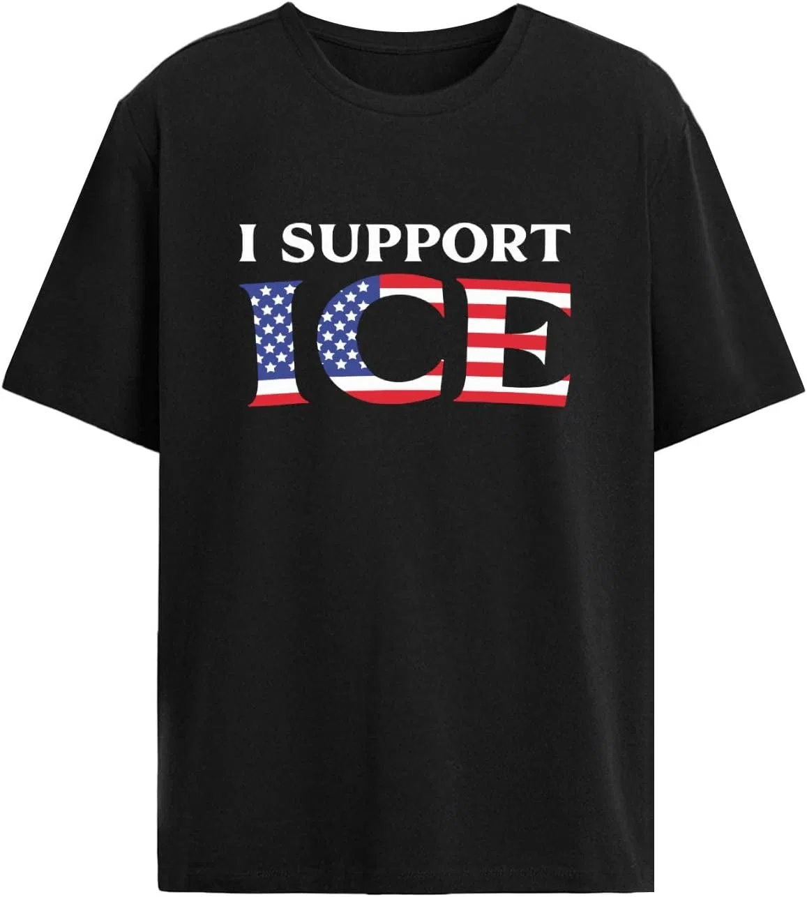 Футболка I Support ICES с принтом Generic, черный