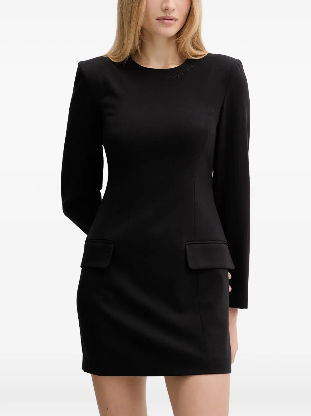 

Мини-платье с клапанами на карманах Armani Exchange, черный
