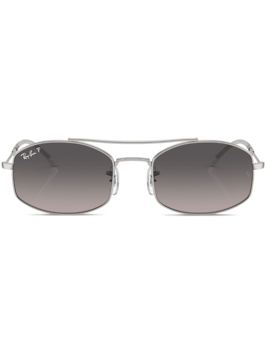 

Прямоугольная оправа с логотипом Солнцезащитные очки Ray-Ban, серебристые