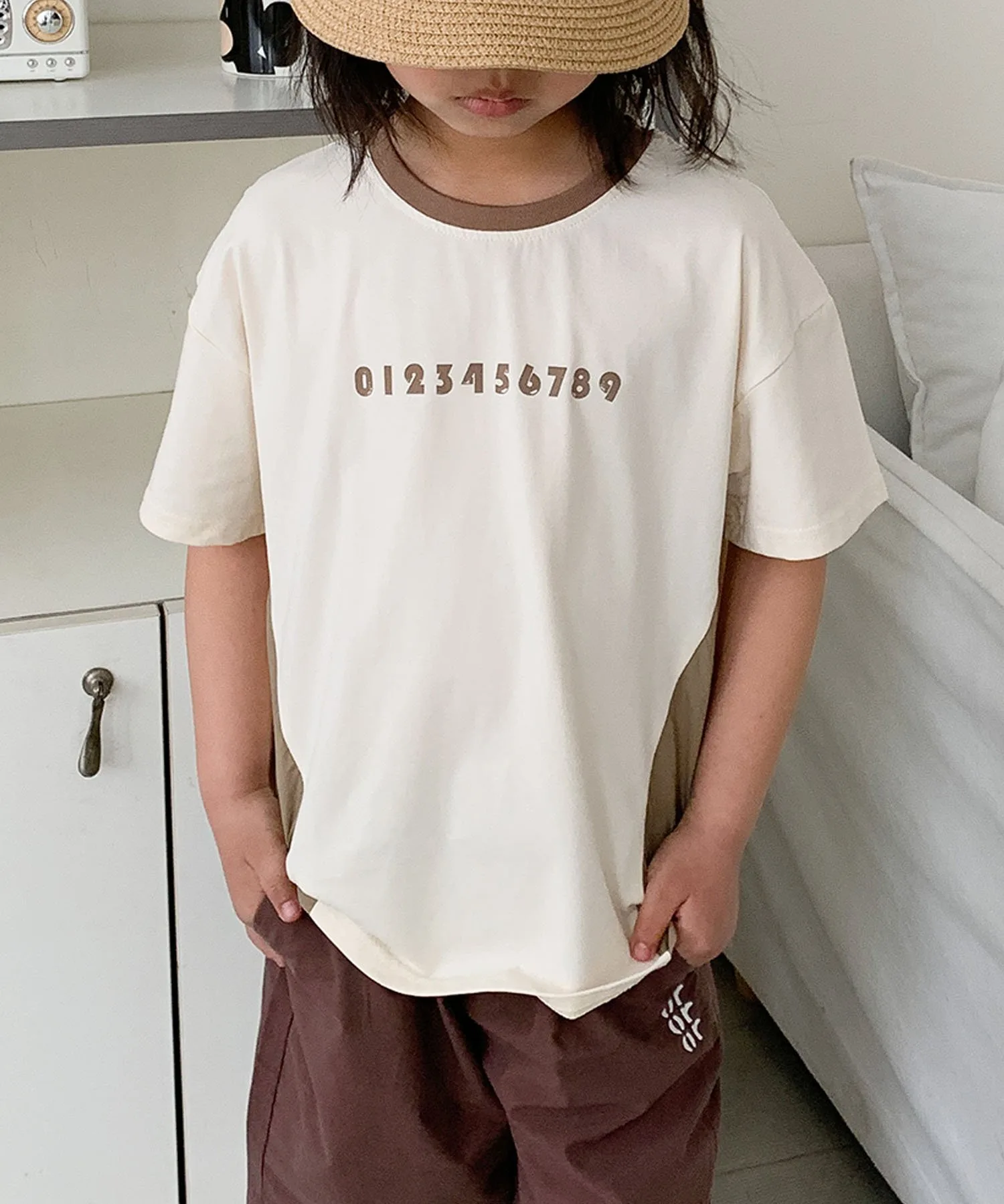 Детская футболка с цифрами и цветовой гаммой [aimoha-KIDS-] Aimoha Kids, beige — фото 2
