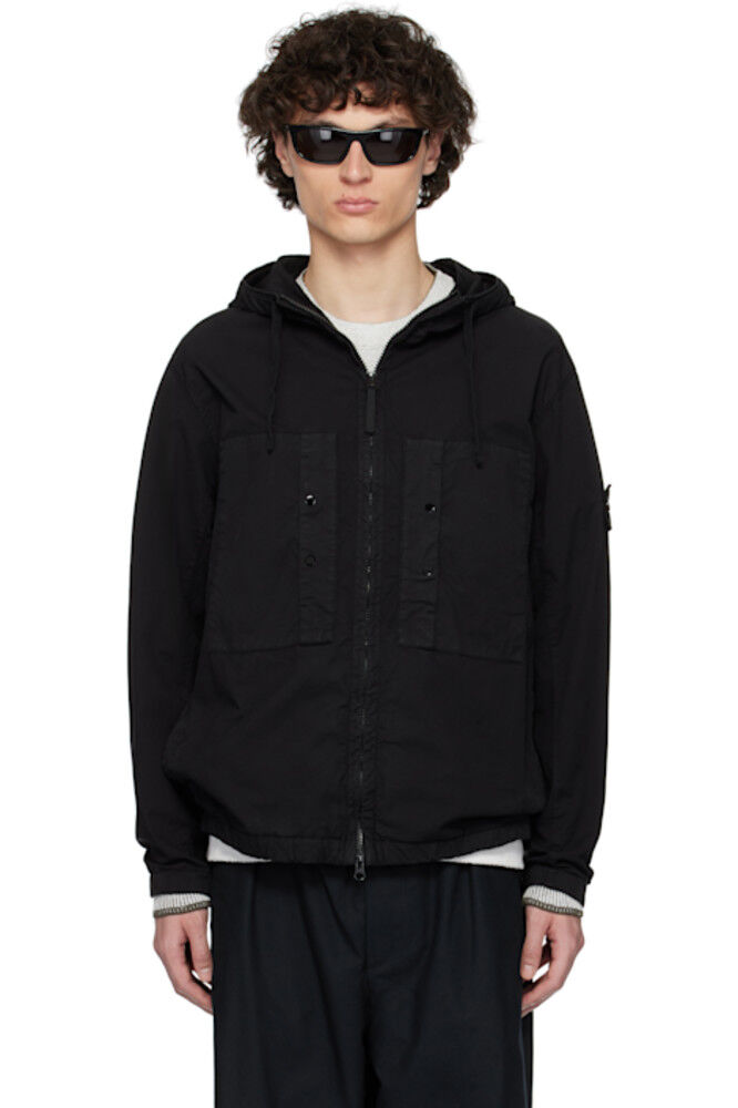 

Черная куртка из хлопкового твила Supima Stretch-TC Stone Island