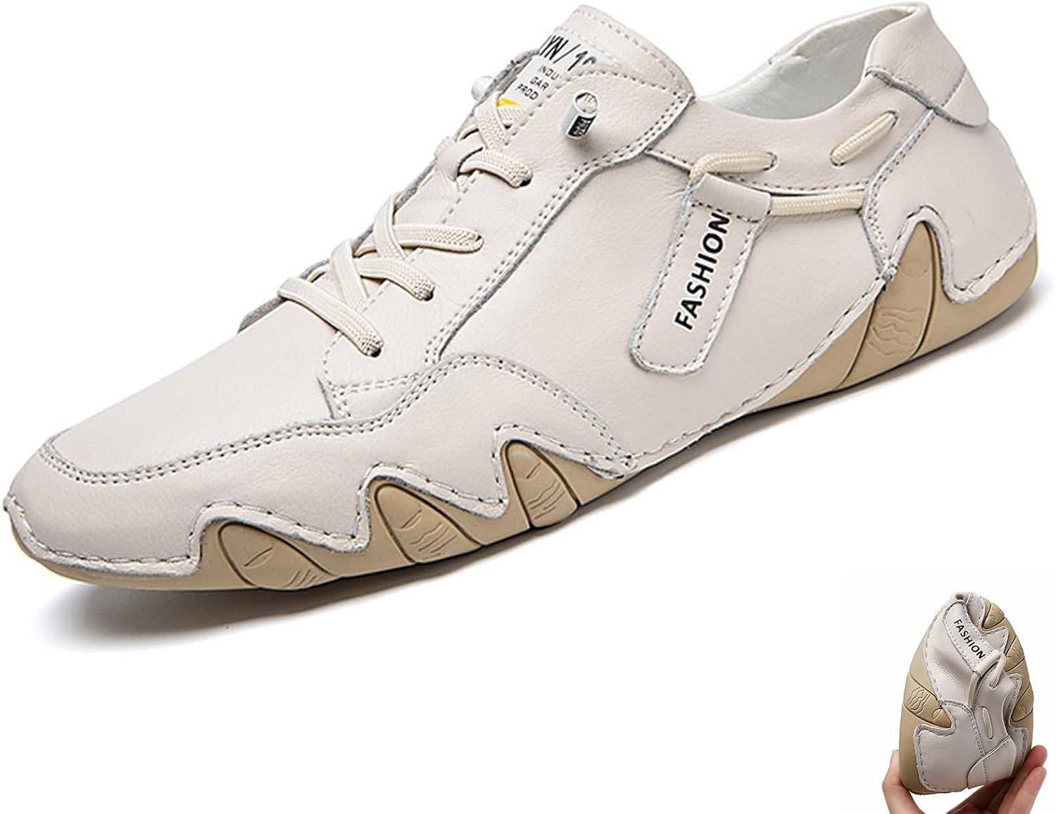 

Мужские винтажные ручной работы кожаные лоферы с низким процессом надевания, модные мягкие кожаные, противоскользящие, дышащие, прогулочные мокасины Angrymonkey, белый