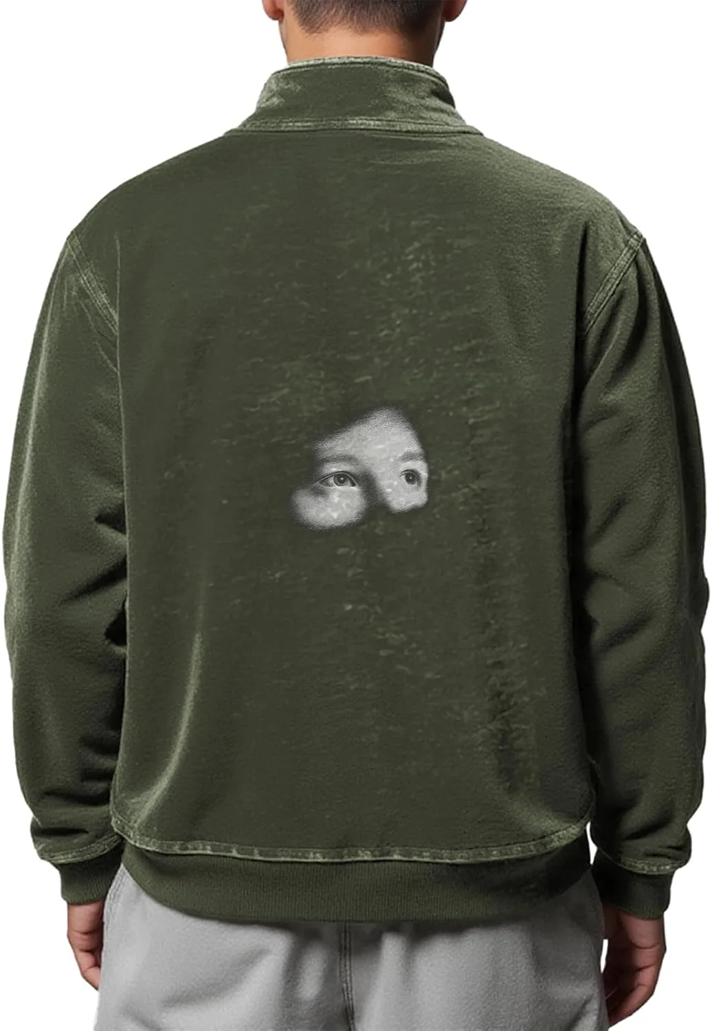 

Мужской свитшот с 1/4 молнией, осенний, винтажный domirica