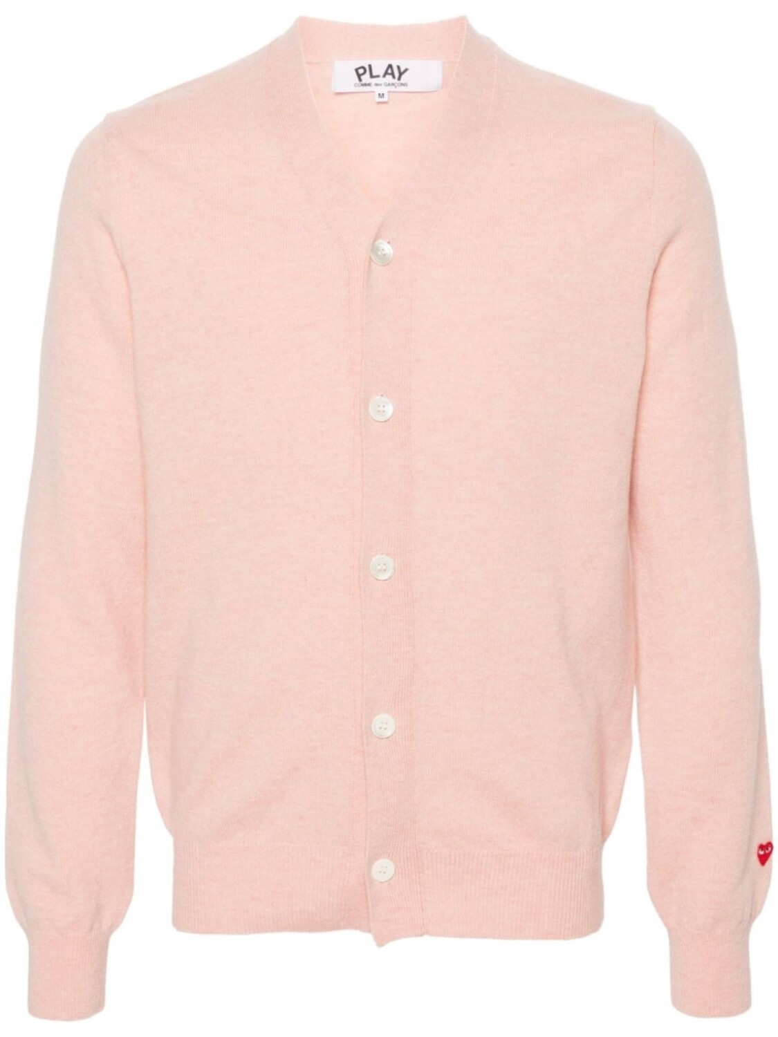 

Шерстяной кардиган с нашивкой Comme Des Garçons Play, розовый