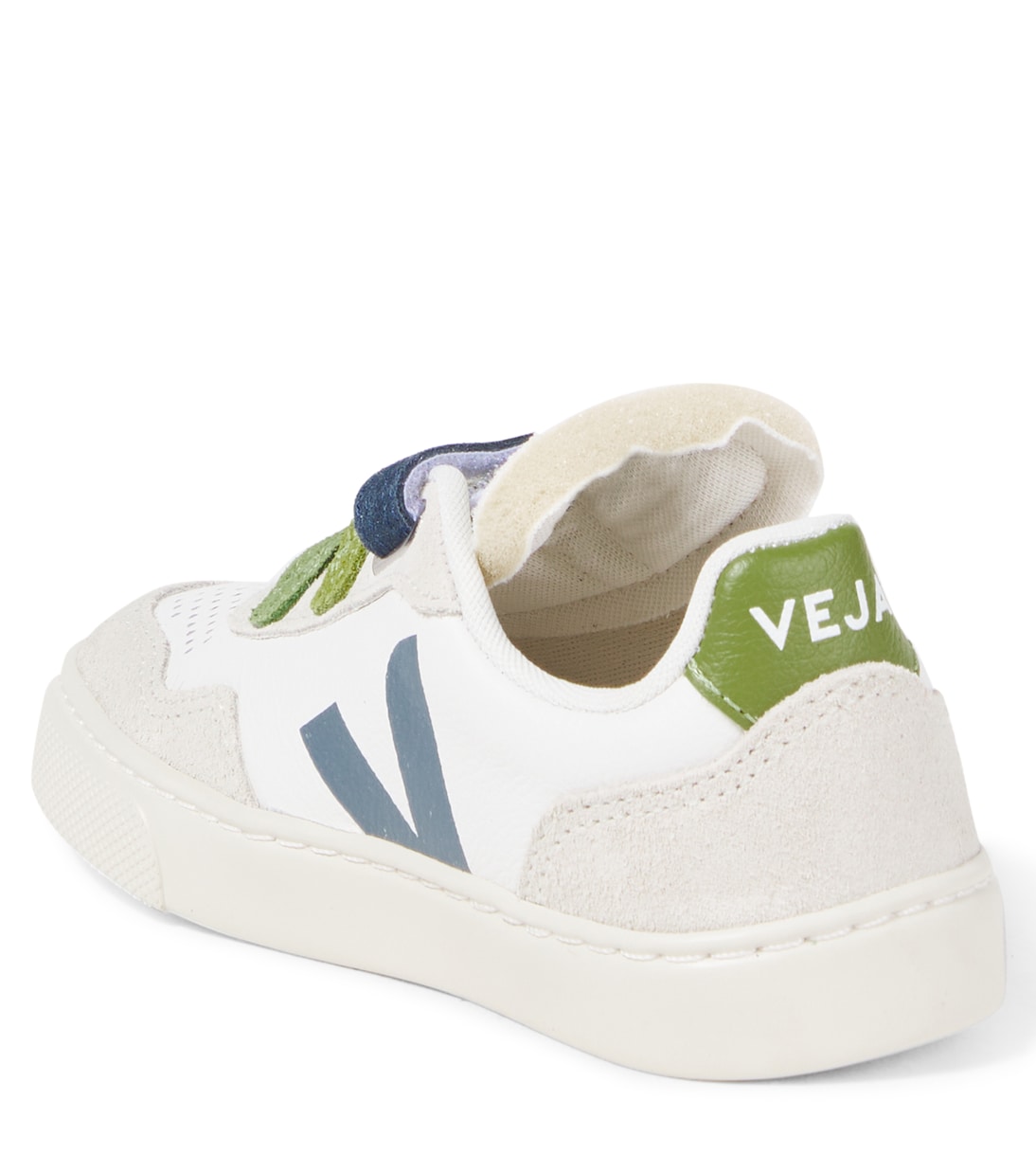 Кроссовки V-90 из кожи с замшевой отделкой Veja Kids, Multico_White_California — фото 2
