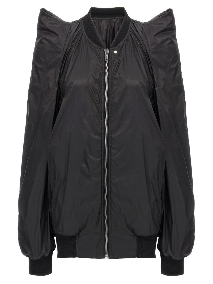 

Легкая нейлоновая куртка с вязаными резинками Rick Owens, черный