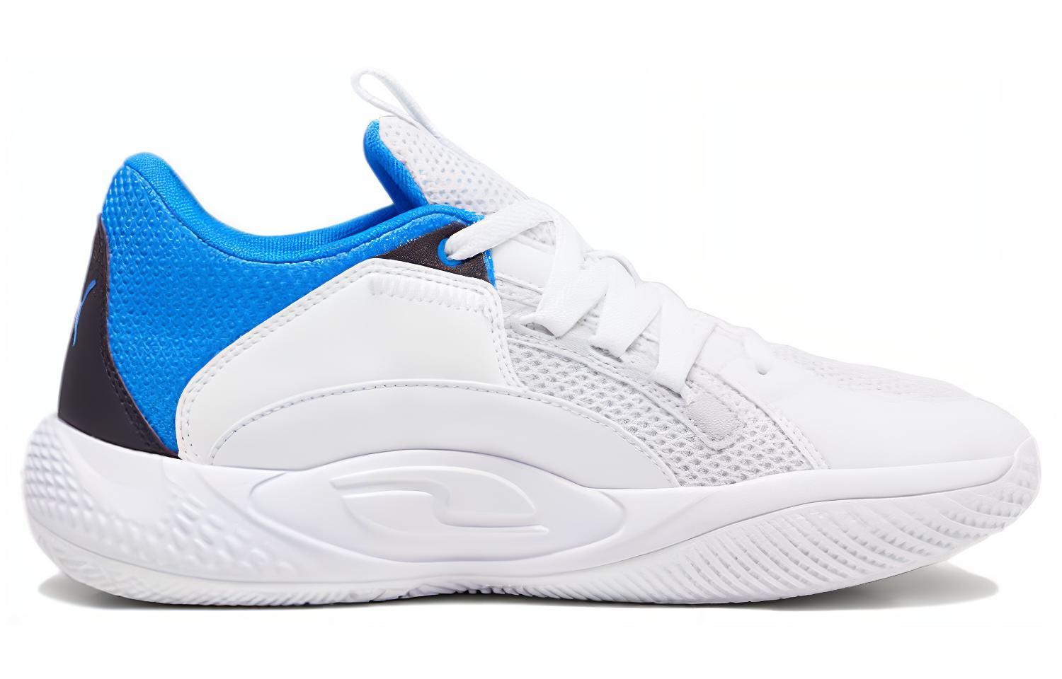 Футболка Court Rider Chaos 'Ash Grey Team Aqua' PUMA, бело-голубая — фото 2